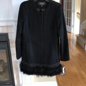 BNWT Badgley Mishka Nina black 3/4 100% Wool coat